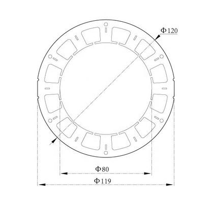 계약 표준 120mm 사용자 지정 브러쉬리스 DC 모터 와이빙 스테이터 및 로터 샤프트와 로터 조립